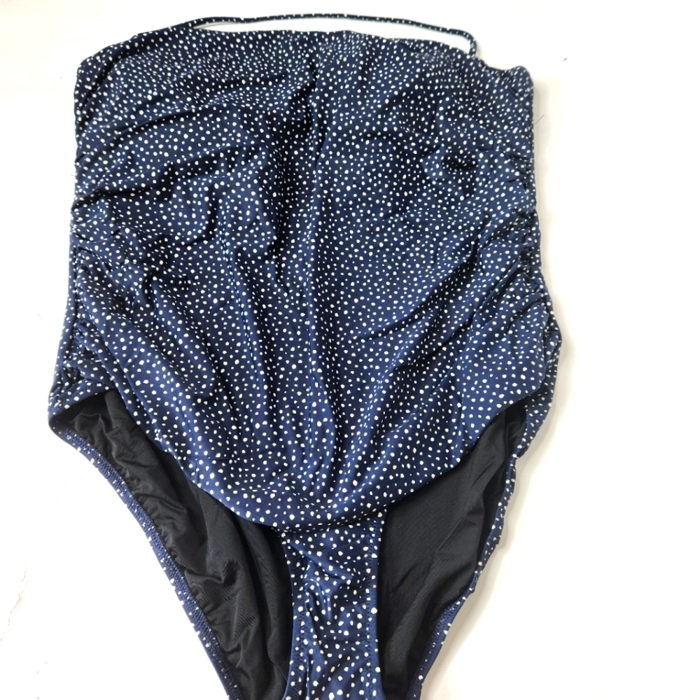 J. Crew Women's Size 24 Navy Polka Dot Swimsuit